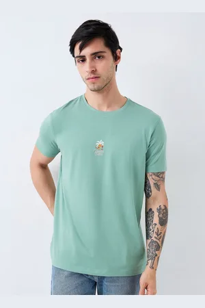 SPYKAR Men Graphic Printed Round Neck Cotton Slim Fit T-shirt