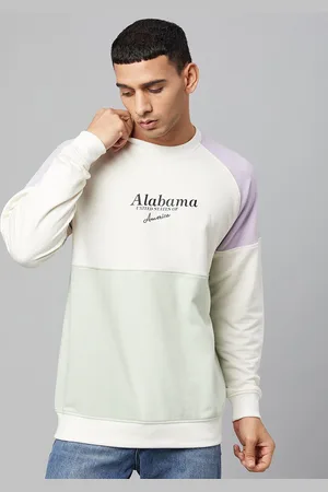 Club York Men White Colourblocked Cotton Sweatshirt