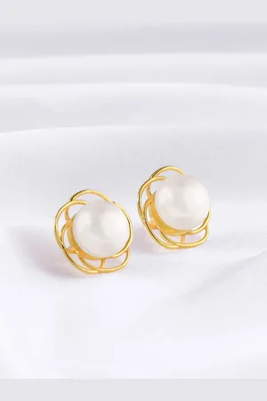 GIVA Gold-Plated 925 Sterling Silver Contemporary Studs Earrings
