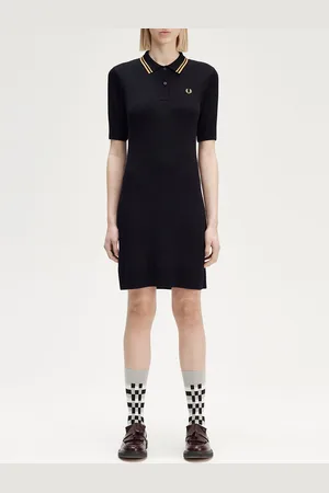 Fred Perry Women Ribbed Knitted T-shirt Dress