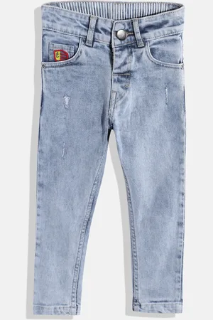 HERE&NOW Boys Slim Fit Low Distress Pure Cotton Jeans