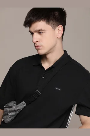 Calvin Klein Men Applique Brand Logo Polo Collar T-shirt
