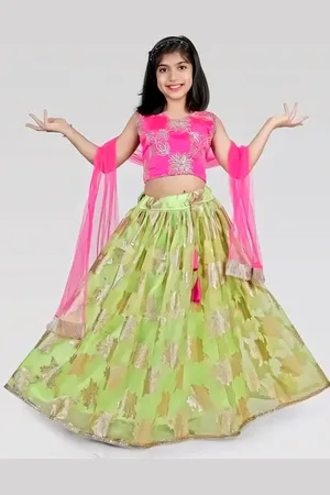 BAESD Girls Embroidered Ready to Wear Lehenga & Blouse With Dupatta