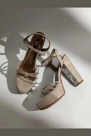 Inc 5 Striped Party High-Top Block Sandals with Bows
