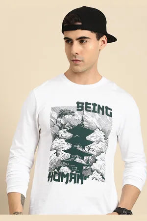 Being Human Men Brand Logo Printed Pure Cotton T-shirt