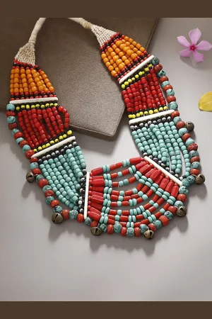 Bamboo Tree Jewels Multi-Coloured Metal Handcrafted Necklace