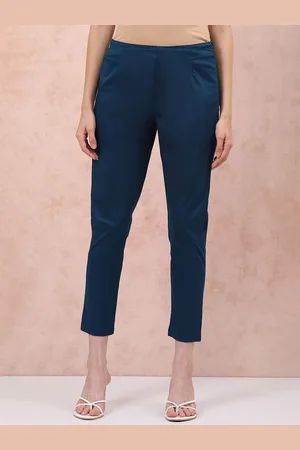 Rangriti Women Comfort Low-Rise Pleated Trousers