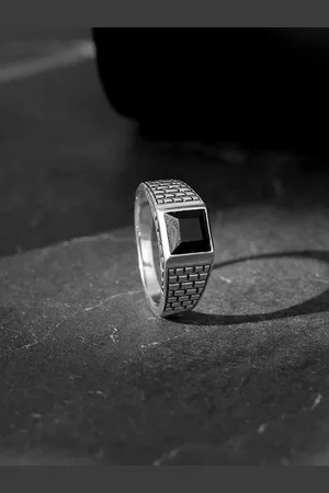 GIVA Men 925 Sterling Silver Versatile Square Finger Ring
