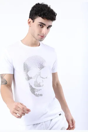 Highlander Men White Printed Slim Fit T-shirt