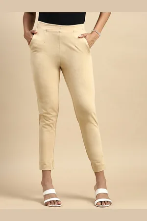 De Moza Women Slim Fit Cotton Trousers