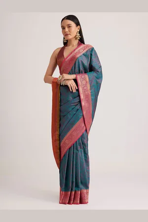 KALKI Fashion Paisley Zari Silk Blend Saree