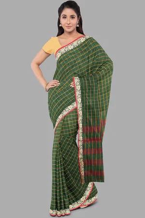 The Chennai Silks Checked Zari Pure Cotton Chettinad Saree