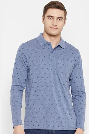 Camey Micro Ditsy Printed Polo Collar Relaxed Fit Cotton T-shirt
