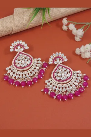 I Jewels Contemporary Chandbalis Earrings
