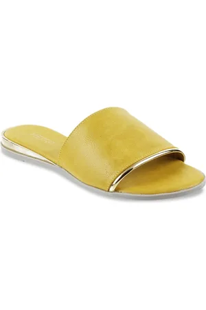 Metro Women Yellow Open Toe Flats
