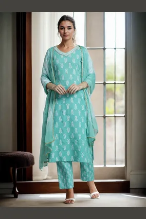 Jaipur Ethnic Printed Pure Cotton Suit Set