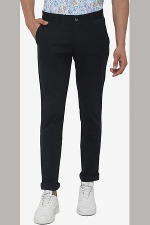 Greenfibre Men Blue Slim Fit Trousers