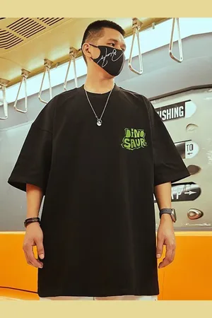 HERE&NOW Men Graphic Printed Round Neck Oversized T-shirt