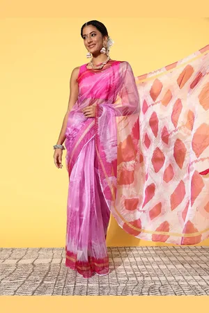 DIVASTRI Tie and Dye Organza Saree