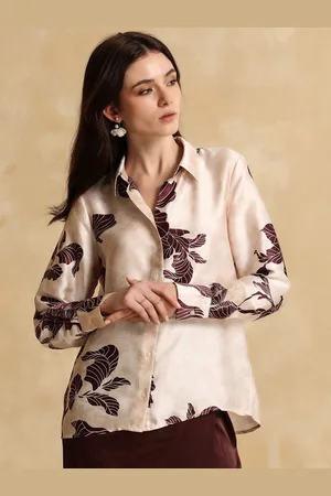 Kazo Women Floral Opaque Printed Party Shirt