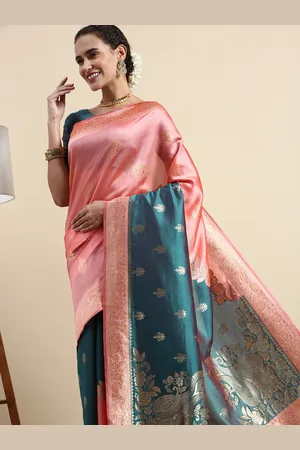 Lilots Ethnic Motifs Woven Design Banarasi Saree with Blouse Piece