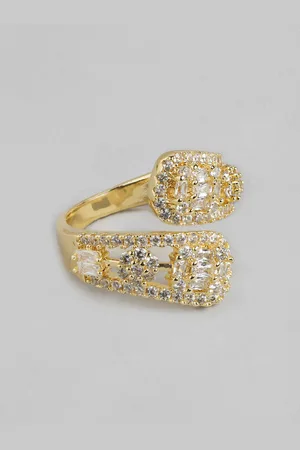 DressBerry Women Stone-Studded Adjustable Finger Ring