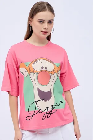 DressBerry Women Graphic Printed Round Neck Cotton Oversized T-shirt