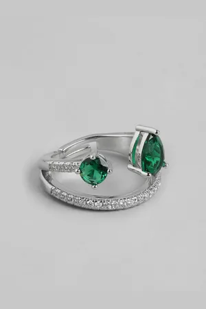 DressBerry Women Stone-Studded Adjustable Finger Ring