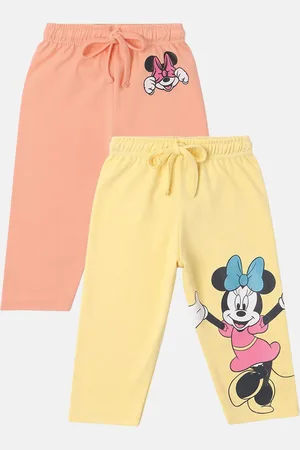 Nauti Nati Infants Cotton Minnie Mouse Graphic Printed Pack of 2 Leggings