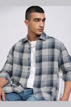 Highlander Men Dobby Textured Checked Relax Shirt