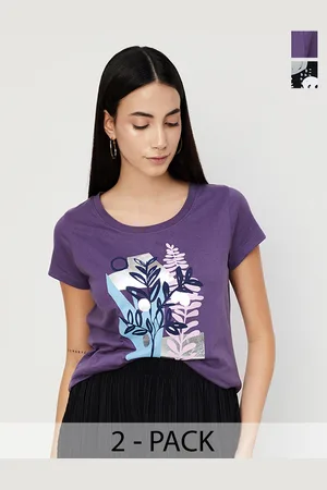 Max Collection Women Graphic Printed T-Shirt - Pack of 2