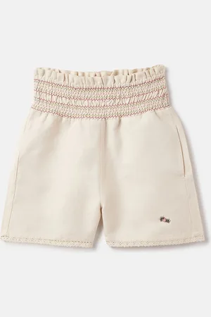 Blue Giraffe Girls High-Rise Linen Shorts