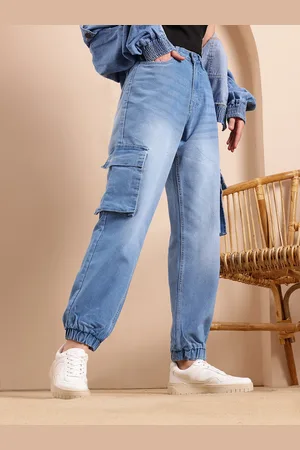 Mast & Harbour Women Light Fade Pure Cotton Jogger Jeans