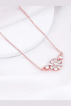 GIVA Silver Rose Gold-Plated Necklace