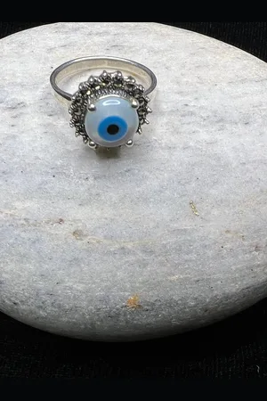 ARTE 92.5 Sterling Silver Evil Eye Finger Ring
