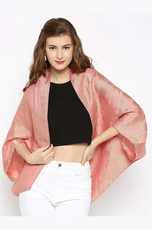 Cloth Haus India Women Printed Party Floral Design Brocade Shrug