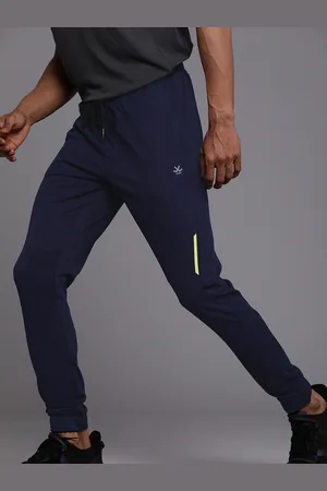 WROGN Men Navy-Blue Solid Slim Fit Interlock Joggers