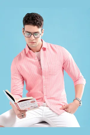 The Indian Garage Co Smart Slim Fit Opaque Striped Casual Shirt