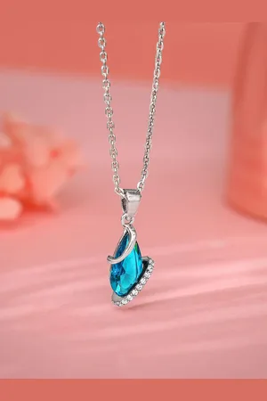 GIVA 925 Sterling Silver Rhodium-Plated Contemporary Pendants with Chains
