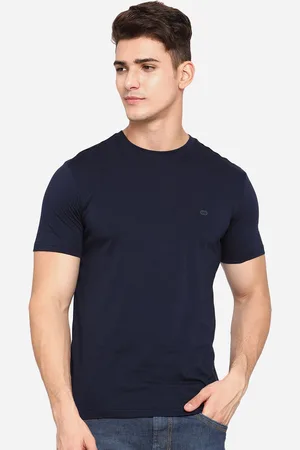 JADE BLUE Men Pure Cotton Solid Regular Fit T-shirt