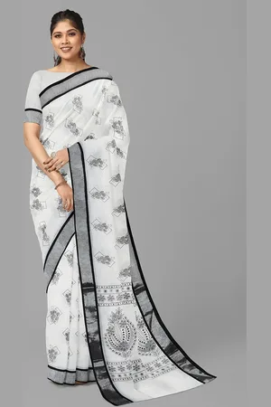 The Chennai Silks Floral Zari Linen Blend Bhagalpuri Saree