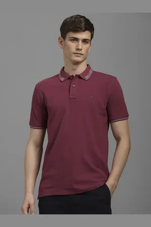 Louis Philippe Men Solid Polo Collar Cotton T-shirt