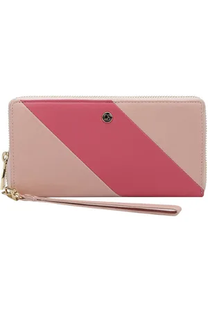 Da Milano Women Colourblocked Leather Zip Around Wallet