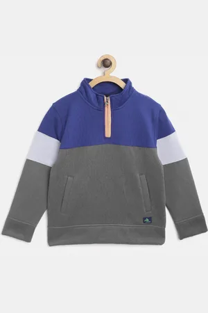 Cherry Crumble Boys Grey Colourblocked Sweatshirt