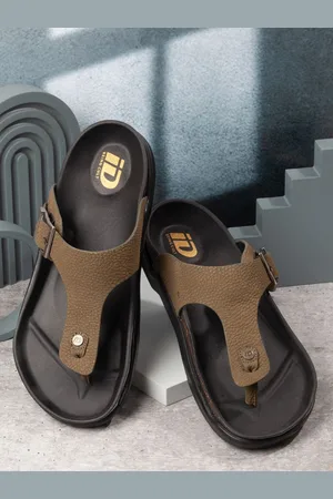 ID Men Leather Comfort Sandals with Buckle