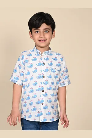 LIL PITAARA Boys Comfort Conversational Printed Cotton Casual Shirt