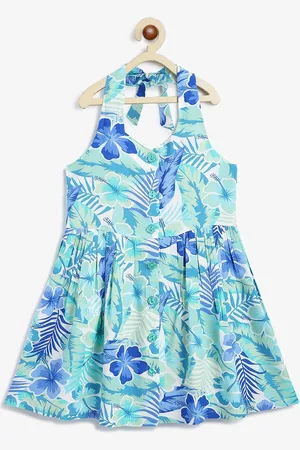 Campana Floral Print Halter Neck Fit & Flare Dress