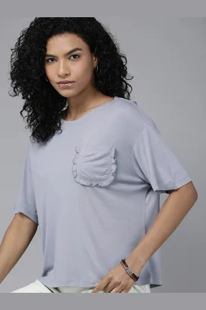 Roadster The Lifestyle Co. Women Drop-Shoulder Sleeves T-shirt With Ruffle Details