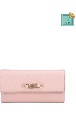 Da Milano Women Pink Leather Three Fold Wallet