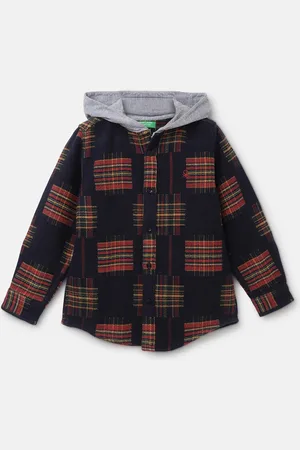 Benetton Boys Geometric Printed Cotton Casual Shirt